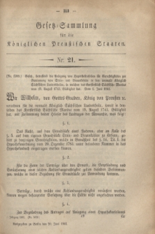 Gesetz-Sammlung für die Königlichen Preußischen Staaten. 1861, Nr. 21 (20 Juni)