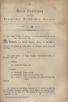 Gesetz-Sammlung für die Königlichen Preußischen Staaten. 1861, Nr. 22 (27 Juni) + dod.