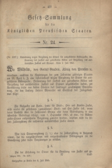Gesetz-Sammlung für die Königlichen Preußischen Staaten. 1861, Nr. 24 (4 Juli)