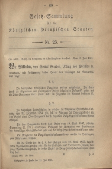 Gesetz-Sammlung für die Königlichen Preußischen Staaten. 1861, Nr. 25 (11 Juli)