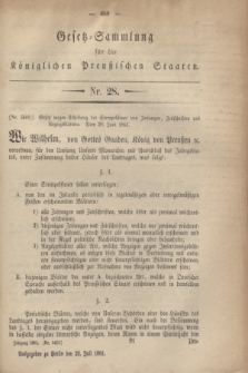 Gesetz-Sammlung für die Königlichen Preußischen Staaten. 1861, Nr. 28 (29 Juli)