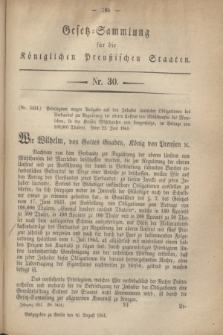 Gesetz-Sammlung für die Königlichen Preußischen Staaten. 1861, Nr. 30 (16 August)