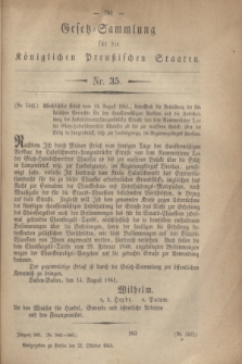 Gesetz-Sammlung für die Königlichen Preußischen Staaten. 1861, Nr. 35 (21 October)