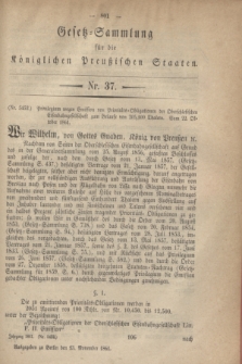 Gesetz-Sammlung für die Königlichen Preußischen Staaten. 1861, Nr. 37 (13 November)
