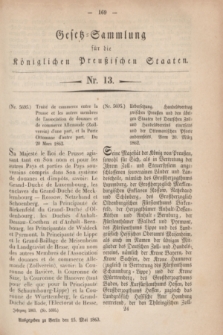 Gesetz-Sammlung für die Königlichen Preußischen Staaten. 1863, Nr. 13 (15 Mai)
