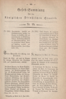 Gesetz-Sammlung für die Königlichen Preußischen Staaten. 1863, Nr. 15 (6 Juni)