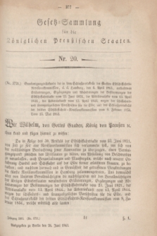 Gesetz-Sammlung für die Königlichen Preußischen Staaten. 1863, Nr. 20 (26 Juni)