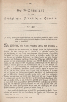 Gesetz-Sammlung für die Königlichen Preußischen Staaten. 1863, Nr. 32 (6 Oktober)