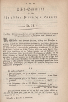 Gesetz-Sammlung für die Königlichen Preußischen Staaten. 1863, Nr. 34 (16 Oktober)