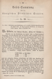 Gesetz-Sammlung für die Königlichen Preußischen Staaten. 1863, Nr. 35 (19 Oktober)