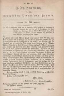 Gesetz-Sammlung für die Königlichen Preußischen Staaten. 1863, Nr. 36 (24 Oktober)