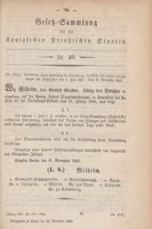Gesetz-Sammlung für die Königlichen Preußischen Staaten. 1863, Nr. 40 (24 November)