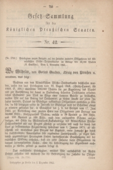 Gesetz-Sammlung für die Königlichen Preußischen Staaten. 1863, Nr. 42 (5 Dezember)