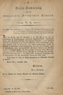 Gesetz-Sammlung für die Königlichen Preußischen Staaten. 1864, Nr. 2 (5 Februar)