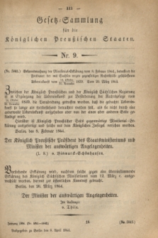 Gesetz-Sammlung für die Königlichen Preußischen Staaten. 1864, Nr. 9 (8 April)