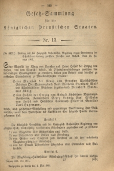 Gesetz-Sammlung für die Königlichen Preußischen Staaten. 1864, Nr. 13 (4 Mai)