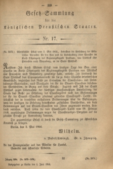 Gesetz-Sammlung für die Königlichen Preußischen Staaten. 1864, Nr. 17 (1 Juni)