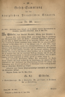 Gesetz-Sammlung für die Königlichen Preußischen Staaten. 1864, Nr. 20 (17 Juni)