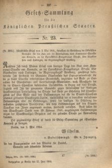 Gesetz-Sammlung für die Königlichen Preußischen Staaten. 1864, Nr. 23 (24 Juni)