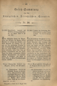 Gesetz-Sammlung für die Königlichen Preußischen Staaten. 1864, Nr. 30 (5 August)