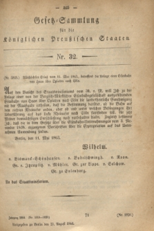 Gesetz-Sammlung für die Königlichen Preußischen Staaten. 1864, Nr. 32 (23 August)