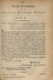 Gesetz-Sammlung für die Königlichen Preußischen Staaten. 1864, Nr. 34 (29 August)