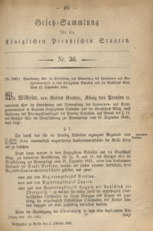 Gesetz-Sammlung für die Königlichen Preußischen Staaten. 1864, Nr. 36 (3 Oktober)