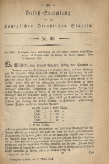 Gesetz-Sammlung für die Königlichen Preußischen Staaten. 1864, Nr. 38 (12 Oktober)