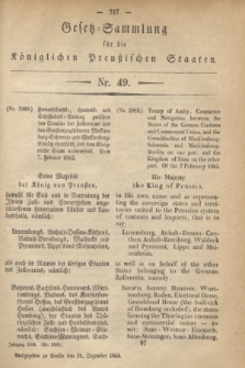 Gesetz-Sammlung für die Königlichen Preußischen Staaten. 1864, Nr. 49 (31 Dezember)