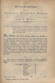 Gesetz-Sammlung für die Königlichen Preußischen Staaten. 1865, Nr. 52 (18 November)