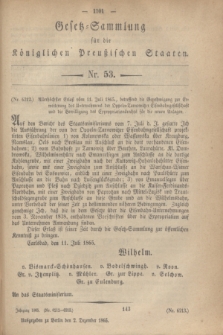Gesetz-Sammlung für die Königlichen Preußischen Staaten. 1865, Nr. 53 (2 Dezember)