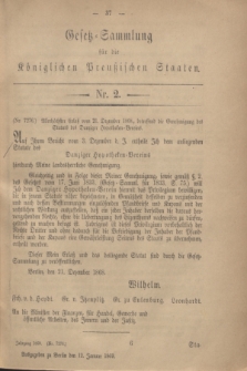 Gesetz-Sammlung für die Königlichen Preußischen Staaten. 1869, Nr. 2 (12 Januar)