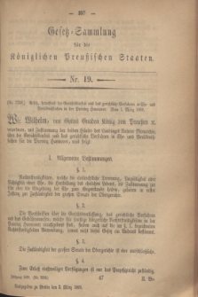 Gesetz-Sammlung für die Königlichen Preußischen Staaten. 1869, Nr. 19 (2 März)