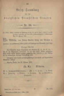Gesetz-Sammlung für die Königlichen Preußischen Staaten. 1869, Nr. 20 (4 März)
