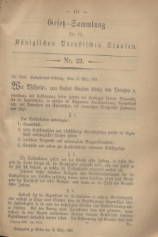 Gesetz-Sammlung für die Königlichen Preußischen Staaten. 1869, Nr. 23 (19 März)