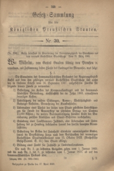 Gesetz-Sammlung für die Königlichen Preußischen Staaten. 1869, Nr. 30 (17 April)