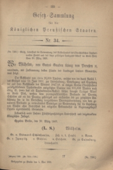 Gesetz-Sammlung für die Königlichen Preußischen Staaten. 1869, Nr. 34 (5 Mai)
