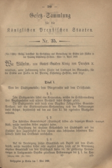 Gesetz-Sammlung für die Königlichen Preußischen Staaten. 1869, Nr. 35 (7 Mai)