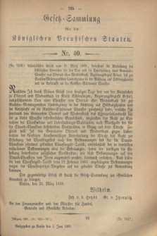Gesetz-Sammlung für die Königlichen Preußischen Staaten. 1869, Nr. 40 (1 Juni)