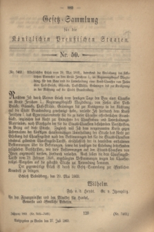 Gesetz-Sammlung für die Königlichen Preußischen Staaten. 1869, Nr. 50 (27 Juli)