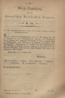 Gesetz-Sammlung für die Königlichen Preußischen Staaten. 1869, Nr. 54 (30 August)