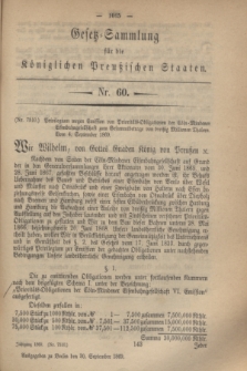 Gesetz-Sammlung für die Königlichen Preußischen Staaten. 1869, Nr. 60 (30 September)