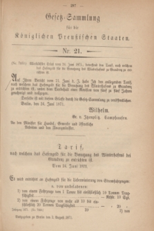 Gesetz-Sammlung für die Königlichen Preußischen Staaten. 1871, Nr. 21 (2 August)