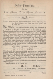 Gesetz-Sammlung für die Königlichen Preußischen Staaten. 1872, Nr. 9 (23 Februar)