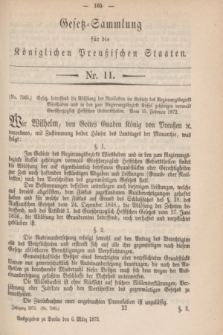 Gesetz-Sammlung für die Königlichen Preußischen Staaten. 1872, Nr. 11 (6 März)