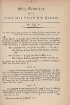 Gesetz-Sammlung für die Königlichen Preußischen Staaten. 1872, Nr. 35 (2 September)