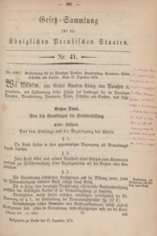 Gesetz-Sammlung für die Königlichen Preußischen Staaten. 1872, Nr. 41 (23 Dezember) + wkładka