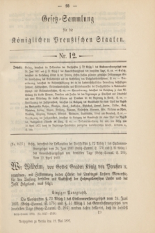 Gesetz-Sammlung für die Königlichen Preußischen Staaten. 1892, Nr. 12 (19 Mai)