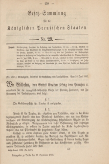 Gesetz-Sammlung für die Königlichen Preußischen Staaten. 1892, Nr. 29 (15 September)