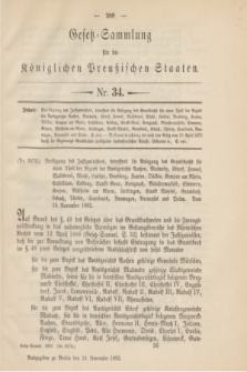 Gesetz-Sammlung für die Königlichen Preußischen Staaten. 1892, Nr. 34 (24 November)